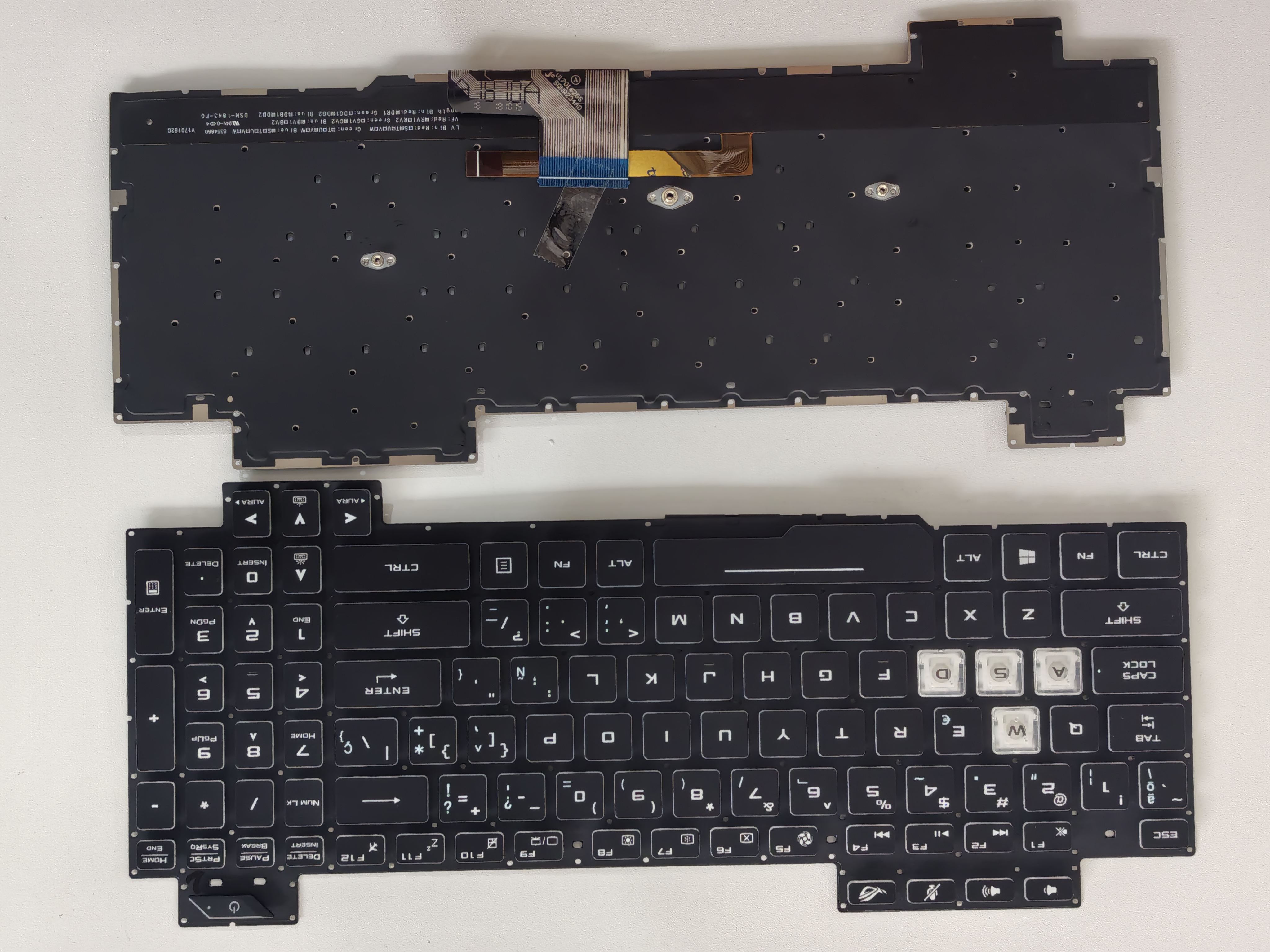Picture of New Replacement Laptop Keyboard For ASUS GL704 Colorful backlight Enter BLACK Backlit,White Side SP Layout